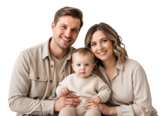 Family of Three with Toddler – Tender, Warm Moment of Love and Togetherness

