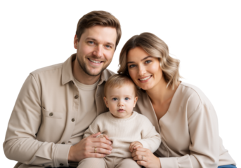 Family of Three with Toddler – Tender, Warm Moment of Love and Togetherness

