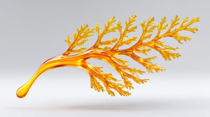 Amber Fern Frond - A Glimpse of Natures Golden Beauty.