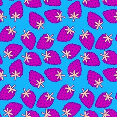 Summer fruits seamless strawberries pattern for wrapping paper and fabrics and kids clothes print and fashion textiles