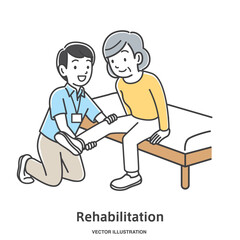 リハビリを受ける年配の女性