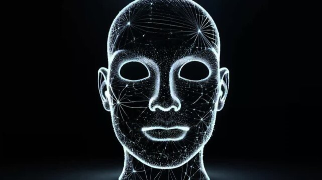 3D illustration of a human skull on a dark background