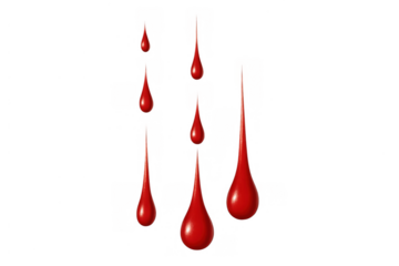 Drip blood red liquid, realistic drop effect, horror infection, medical danger concept illustration