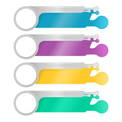 Colorful Infographic Bar Template Design with Four Gradient Labels for Text and Data Presentation, Editable Vector Layout for Business, Education, Marketing, and Creative Projects