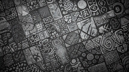 Obraz premium Abstract black and white pattern of intricate designs