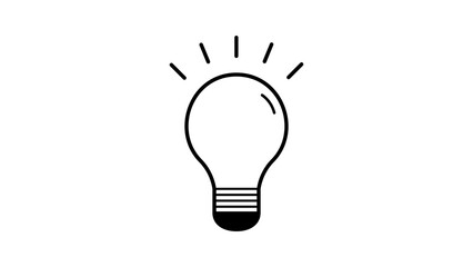 シンプルな豆電球のアイコン アイデア ひらめき イメージ 16:9サイズ