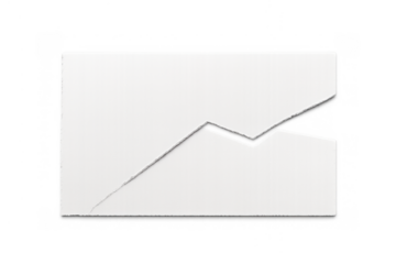 White paper sheet ripped into two parts with a zigzag tear, illustrating concepts of division, crisis, and problem