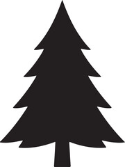 Simple Fir Tree Silhouette Vector Illustration