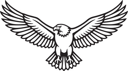 Bald Eagle Spread Wings Emblem Vector Illustration Symbol Design