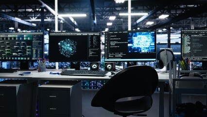 Computers in data center supporting AI training workflows and automated infrastructure systems. PC...