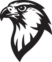 Eagle Head Silhouette Vector Graphic Predator Bird of Prey Emblem