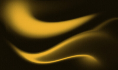 Abstract flowing golden waves of light on a dark background with soft focus and bokeh effect