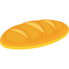 Golden Brown Baked Loaf of Bread with Scoring Marks and Yellow Crust on a Transparent Background