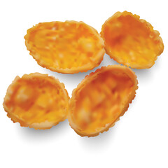 Golden brown crispy fried onion rings isolated on white background studio shot healthy food preparation appetizer snack