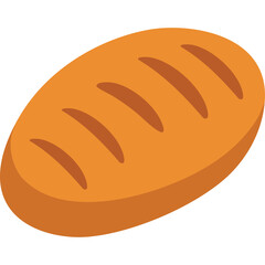 Golden Brown Loaf Of Bread with Score Marks on a Transparent Background Representing Freshly Baked Food and Bakery Staple