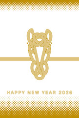 おしゃれシンプルな2026年午年年賀状