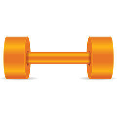 Golden Dumbbell On Transparent Background For Fitness And Exercise In A Studio Setting With Subtle Shadows