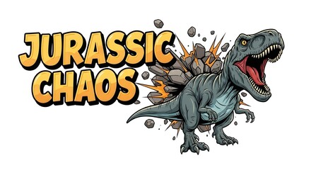 Jurassic Chaos A fierce Tyrannosaurus Rex bursts out, unleashing a world of prehistoric mayhem!