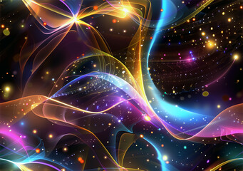 Mysterious aurora borealis seamless image