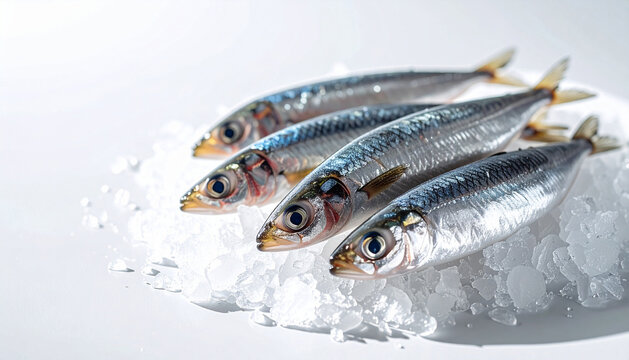 Fresh Anchovies on White
