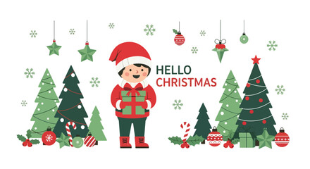 Adobe illustrator artwork vector illustration. Cute boy holding a gift with 