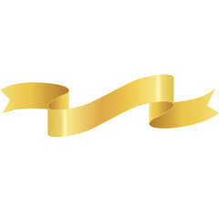 Golden Ribbon Banner With Transparent Background And Soft Gradient Highlights A Versatile Decorative Element For Award Announcements Celebrations And Special Occasions
