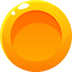 Golden Ring Emblem With Transparent Background and Orange Gradient Circle Center