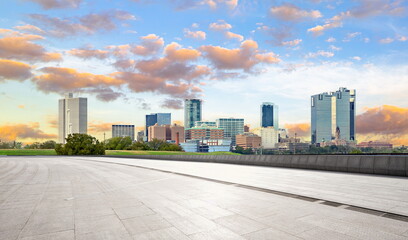 outdoor road skyline city building landscape sunset cityscape street travel