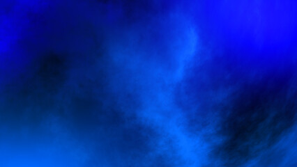 blue fog or smoke on black background.	
