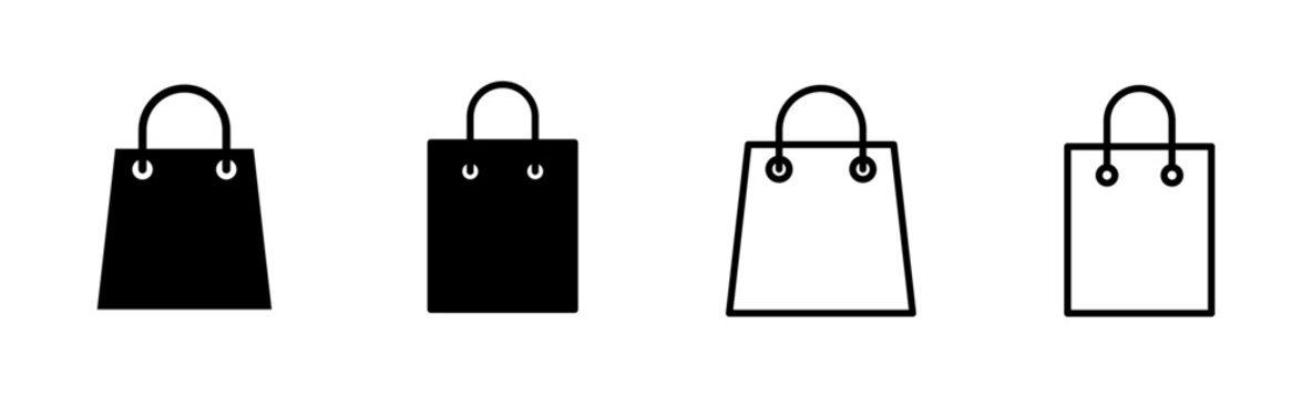 Shopping bag icon set. shopping icon vector
