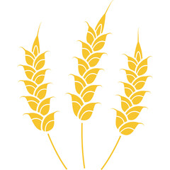 Golden Wheat Stalks Silhouette Against Transparent Background Symbolizing Agriculture Harvest And Food Production