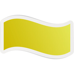 Golden Yellow Ribbon Banner With White Outline And Transparent Background For Text And Design Elements