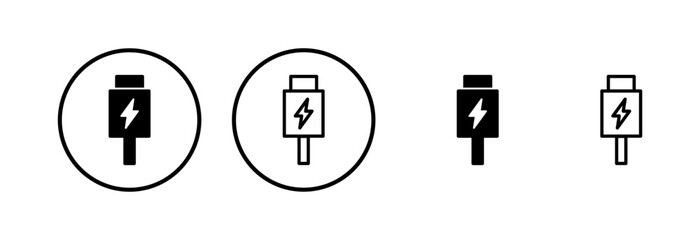 Usb icon logo design. Flash disk sign and symbol. flash drive sign. usb charging