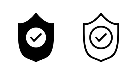 Shield check mark icon symbol for apps and websites. Protection approve sign. Insurance icon
