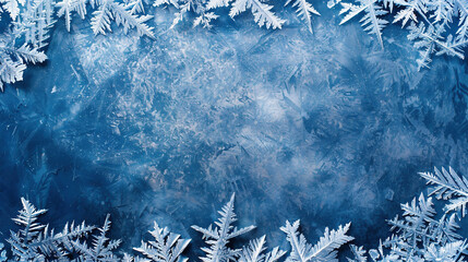 氷の結晶とブルーの背景