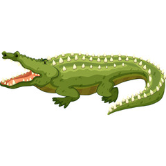 Green alligator with open mouth detailed pixel art on transparent background