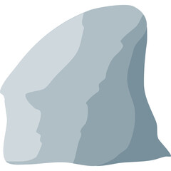 Gray Rock Shape With Smooth Curves And Textured Surface Isolated On White Background With Subtle Gradient Shading