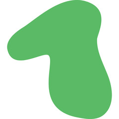 Green Abstract Blob Shape with White Background and Transparent Edges