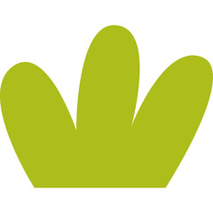 Green abstract organic shape on transparent background representing nature or growth element