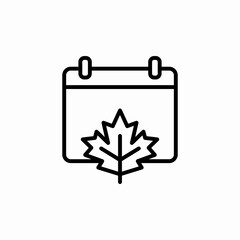 calendar autumn icon sign vector