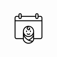 calendar baby born icon sign vector
