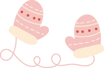 Cozy Winter Mittens with String