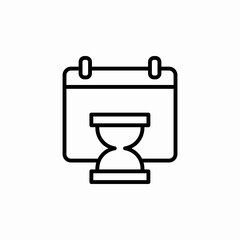calendar glasshour icon sign vector