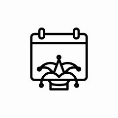 calendar joker hat icon sign vector