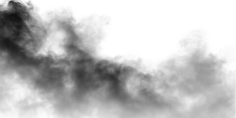 Obraz premium dark fog or smoke effect isolated on transparent white background. Steam explosion special effect. Effective texture of steam, fog, smoke png. Design elements
