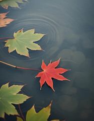 Autumn Leaves on Water: A Serene Fall Moment
