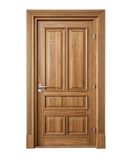 Fototapeta premium Wooden Door isolated on a transparent background.