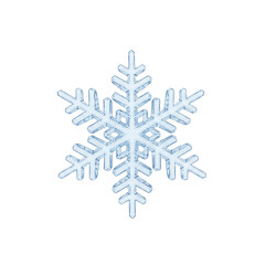 Snowflake Crystal White Blue Intricate Isolated On Transparent Background