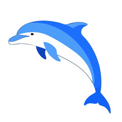 Joyful Blue Dolphin in a Leaping Pose