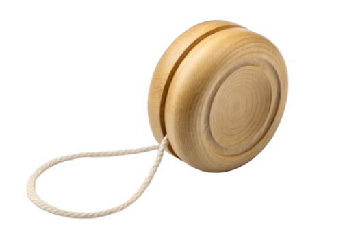 yo-yo simple wooden isolated on a transparent background.